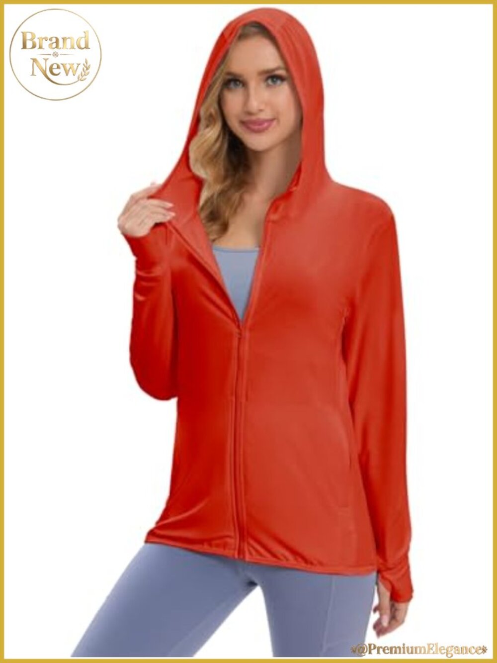 Women's UPF 50+ Hooded Sun Protection Jacket Long Sleeve Full Zip Outdoor